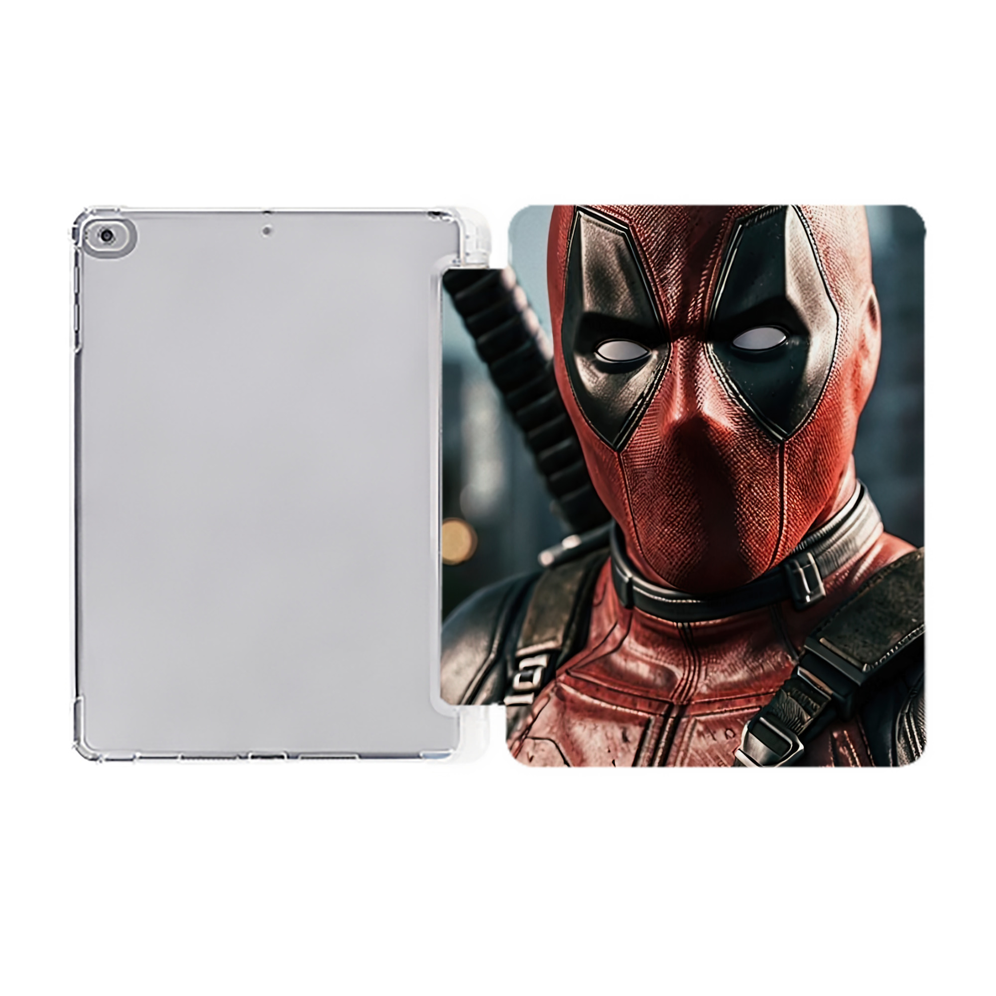 （画像用） Deadpool デッドプール IPad ケース ペン収納付き 三つ折りスタンド PUレザー×シリコン 対応機種9.5/10.5/10.9インチ
